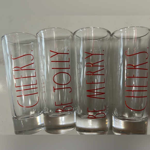 Rae Dunn set of 4 christmas double tall shot glasses - Picture 1 of 3